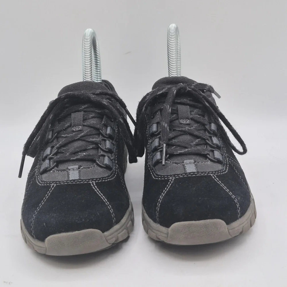 Clarks Shoes Womens Size 5.5 Black Suede Lace Up Comfort Sneakers 26067600‎
